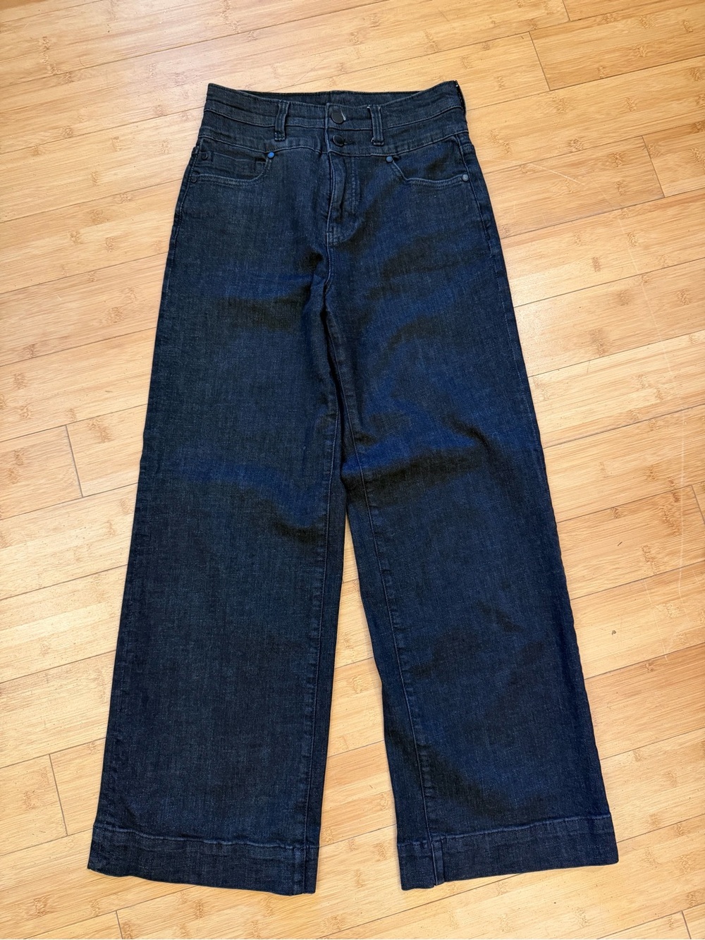 Liverpool Women's washed black Wide-Leg Jeans